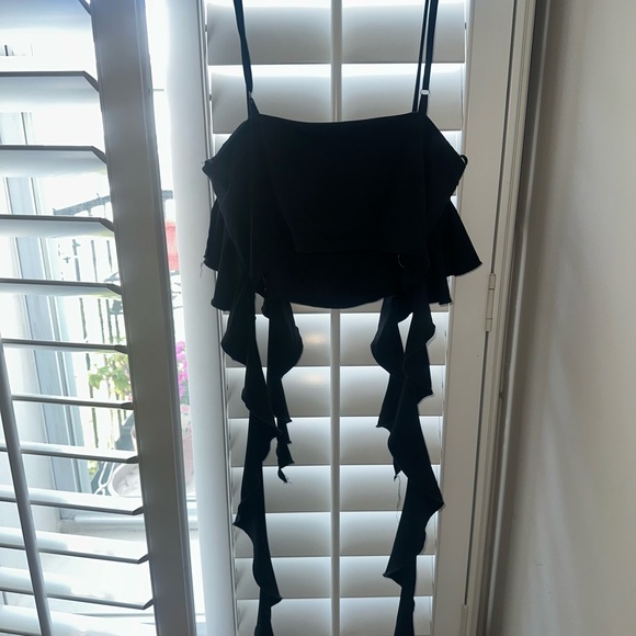 Black Ruffle Top - Picture 2 of 4